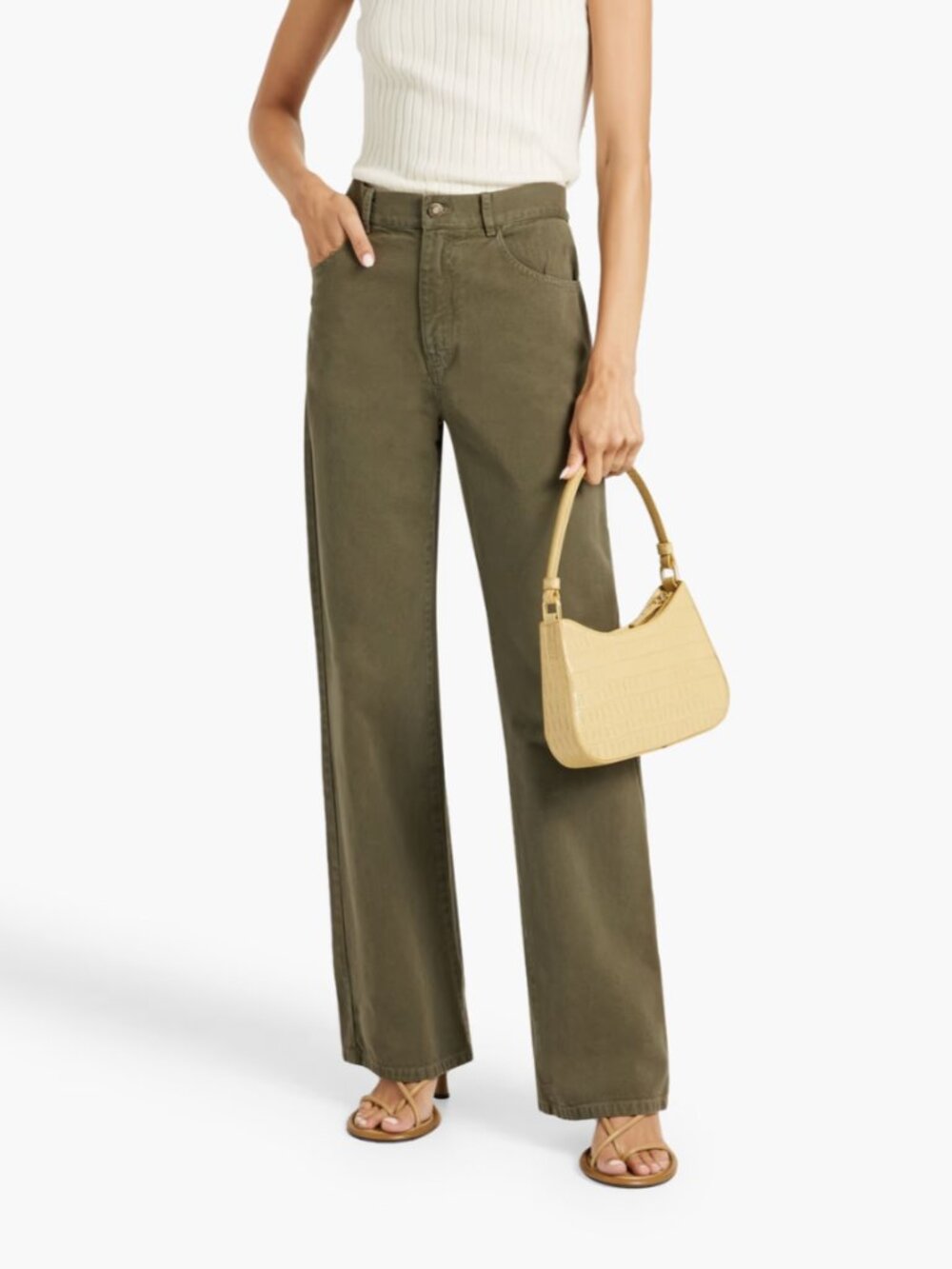 Nili Lotan Army Brown Wide Leg Pants – Size 2